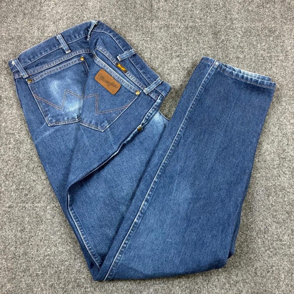 Vintage Wrangler 47MWZ Regular Fit Cowboy Cut Jeans Blue Denim Size 44x38 Mens